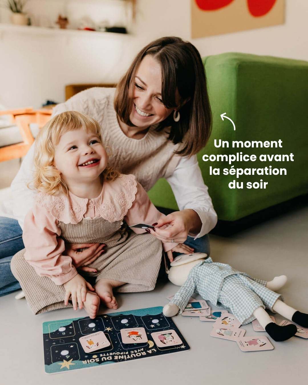 mère et enfant complices lors du rituel du soir