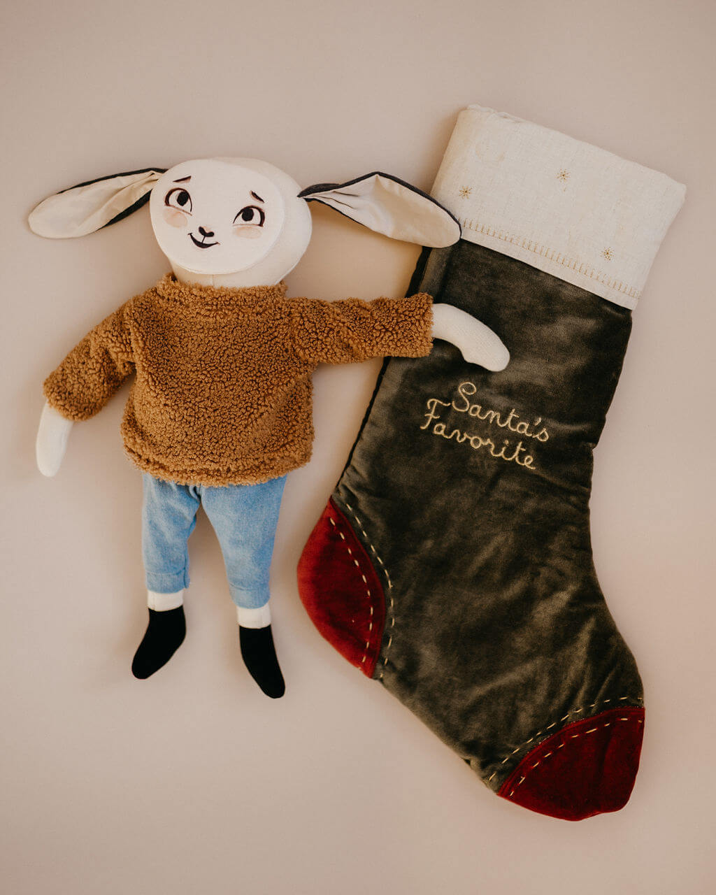 pipouette avec chaussette de Noël