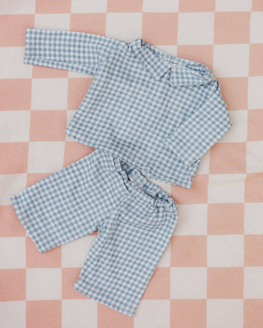 pyjama bleu vichy de pipouette