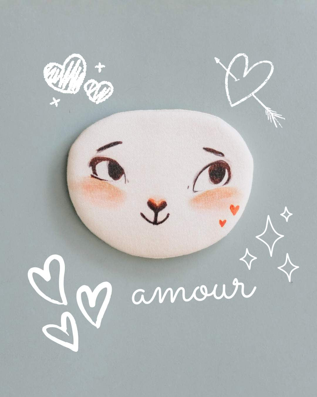 visage émotion amour amovible pour pipouette