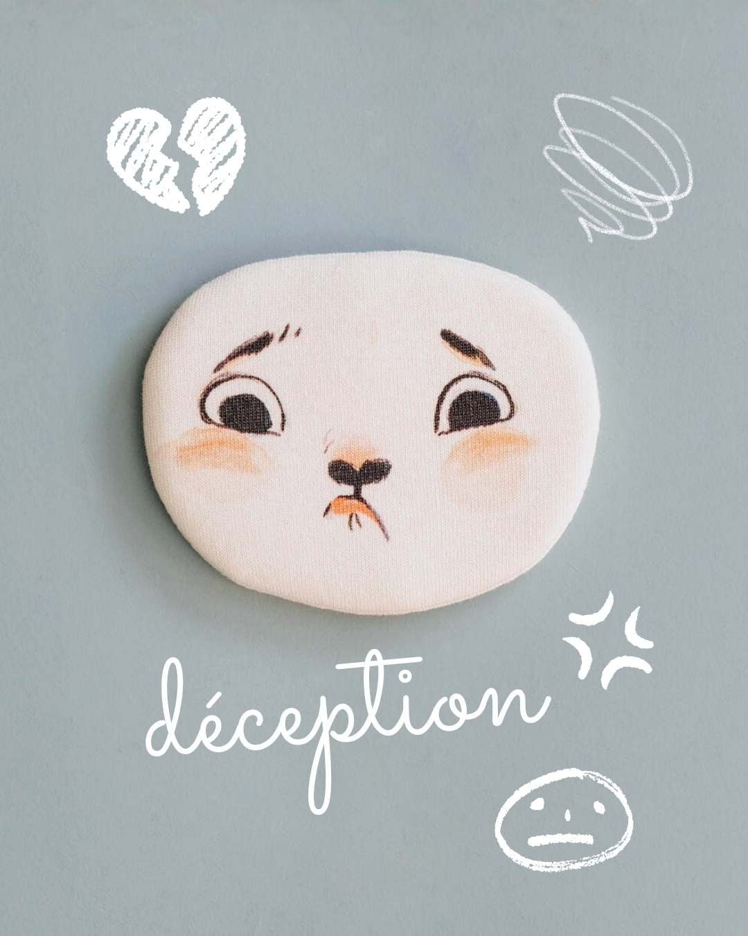 visage émotion déception amovible pour pipouette