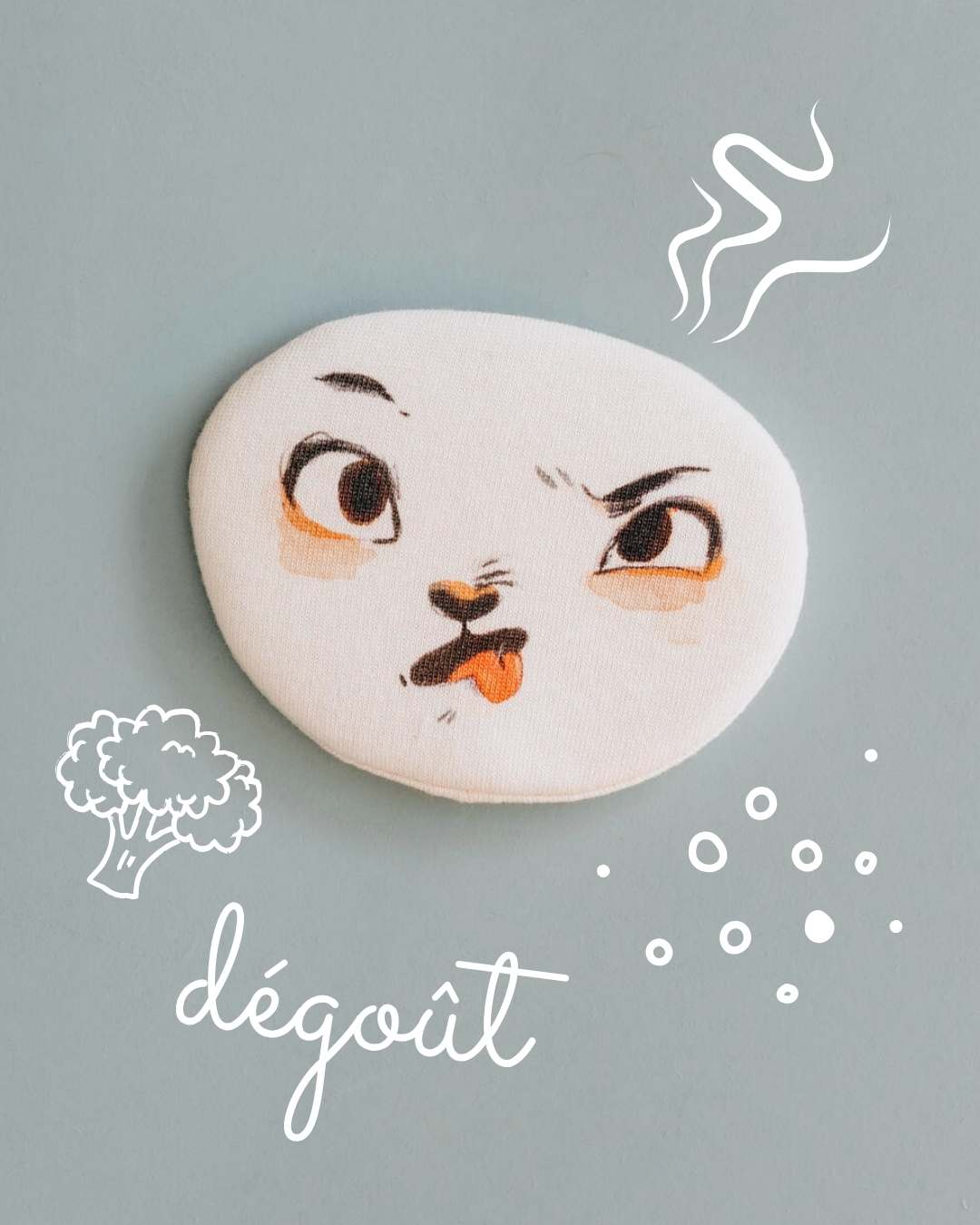 visage émotion dégoût amovible pour pipouette